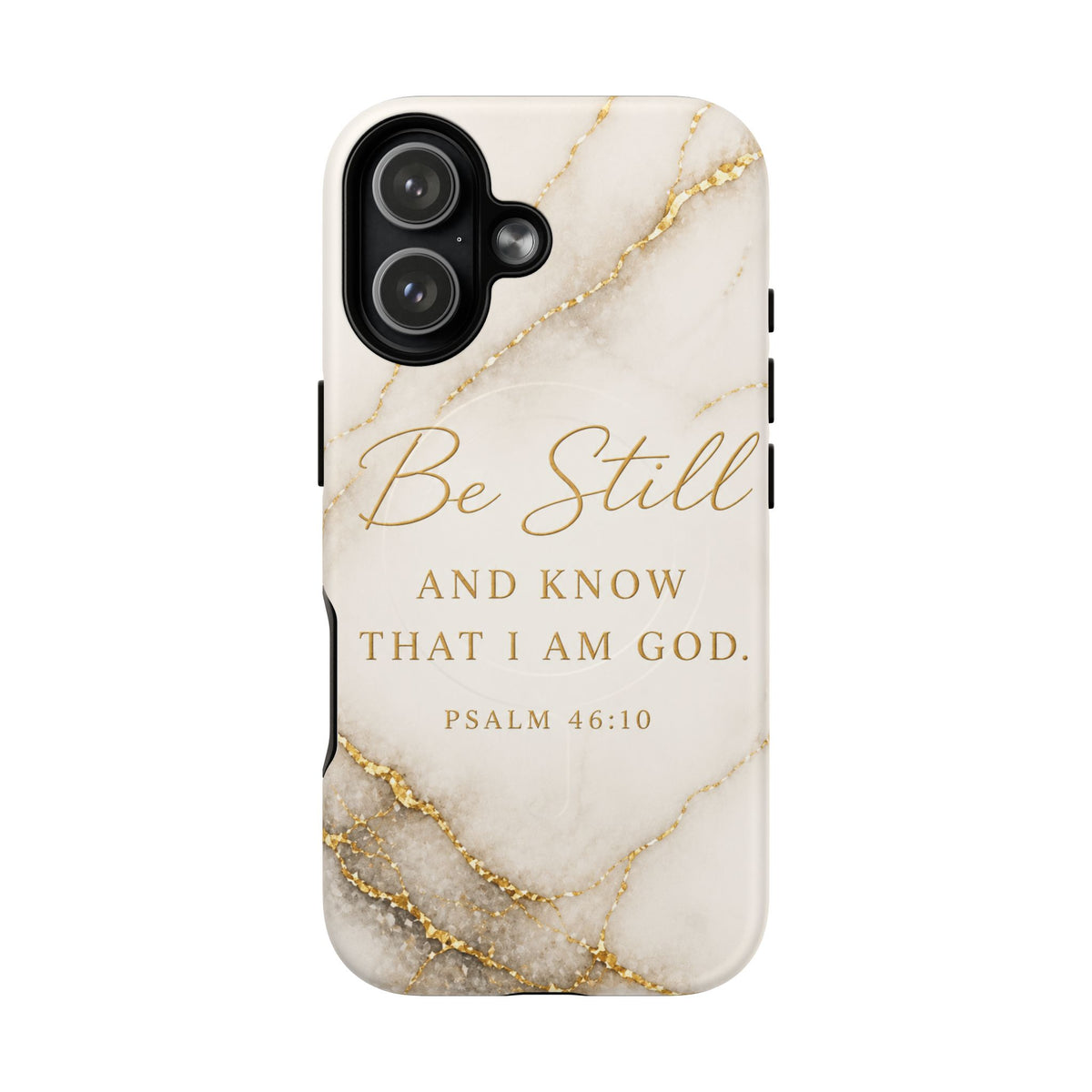 Be Still Psalm 46:10 Marble Magnetic Phone Case — Tough Protective Christian iPhone Cover