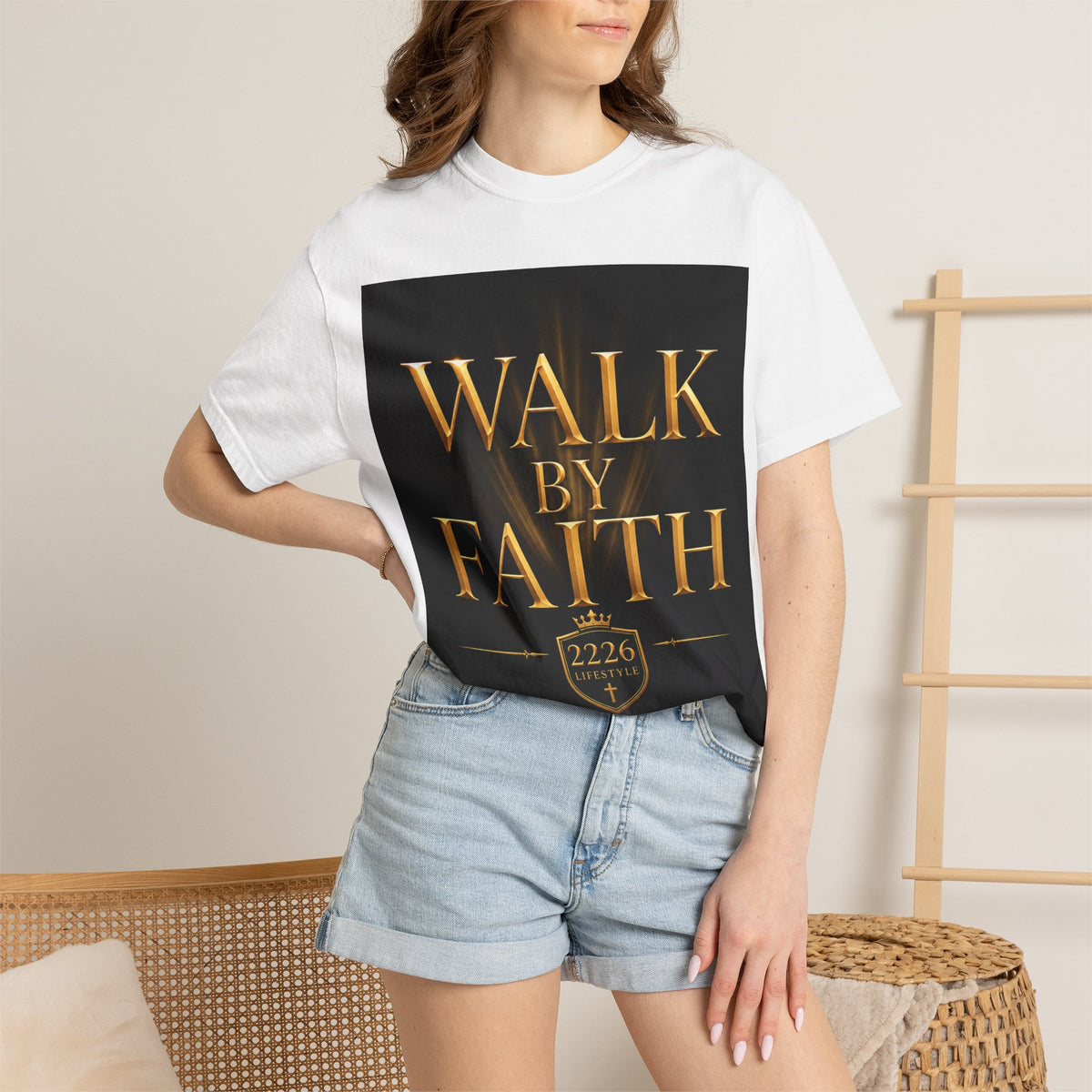 T-Shirt - "Walk By Faith / Not By Sight" Inspirational Christian Tee