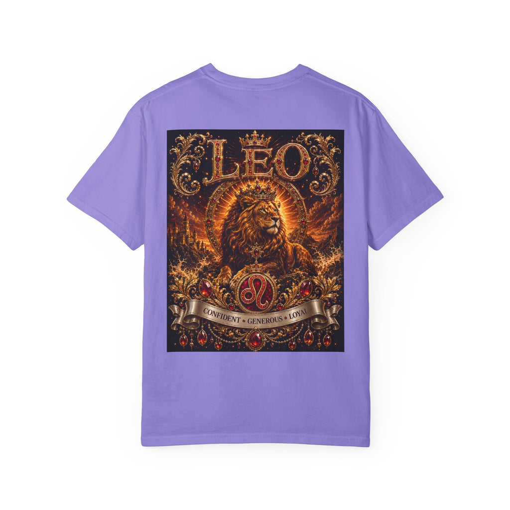 Leo Zodiac Lion T-Shirt — Regal Crowned Lion Astrology Tee