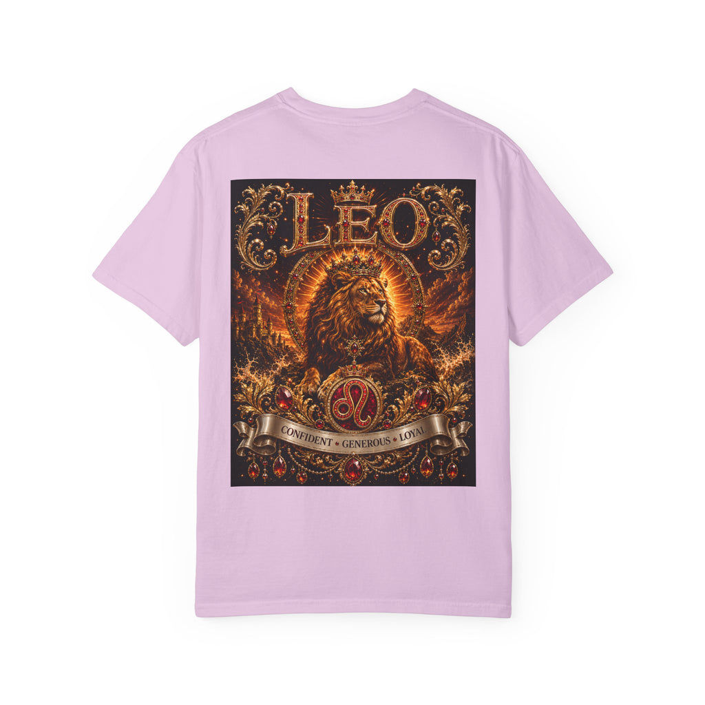 Leo Zodiac Lion T-Shirt — Regal Crowned Lion Astrology Tee