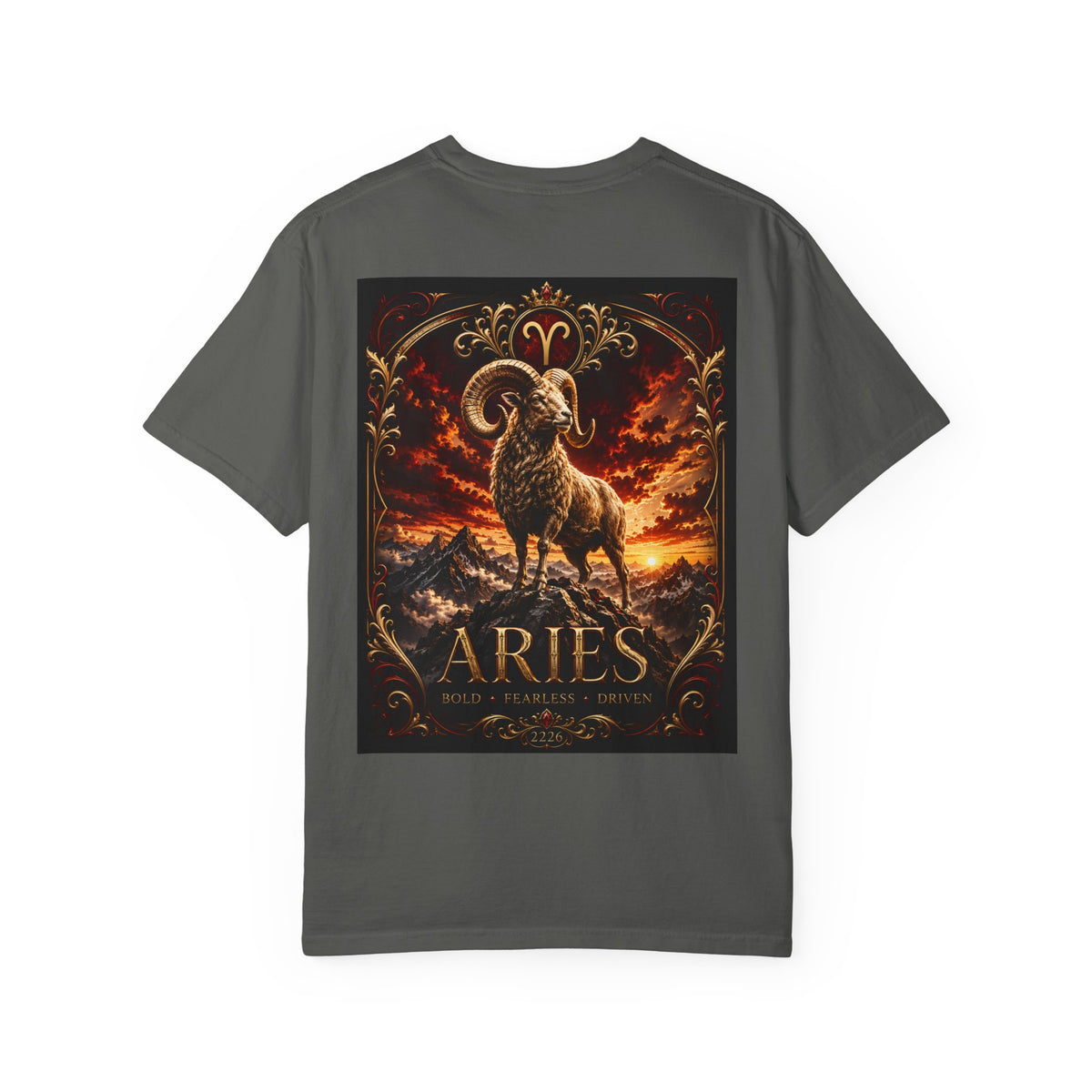 Aries Ram Zodiac T-Shirt — Bold Gold Astrology Tee