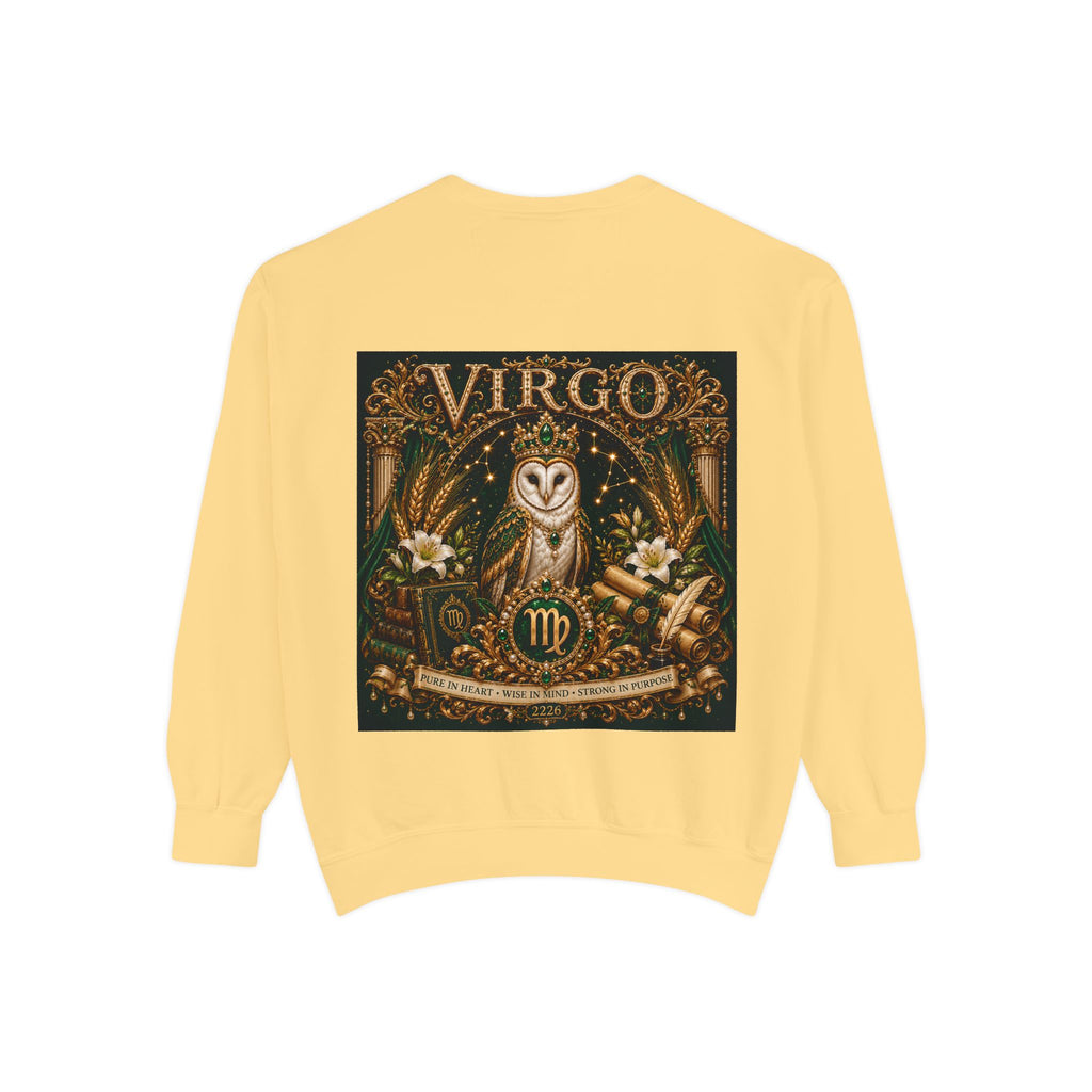Virgo Sweatshirt — Zodiac Owl Virgo Symbol Crewneck