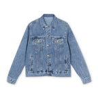 Men's Denim Jacket with 2226 Lifestyle Back Patch — Vintage Crown Graphic Jacket