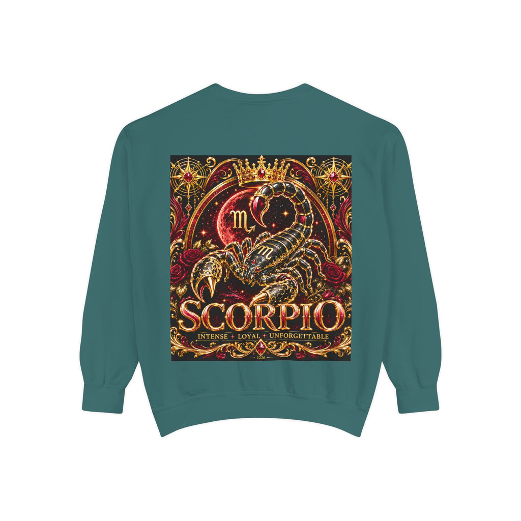Scorpio Zodiac Sweatshirt — Regal Gold Scorpion Astrological Crewneck