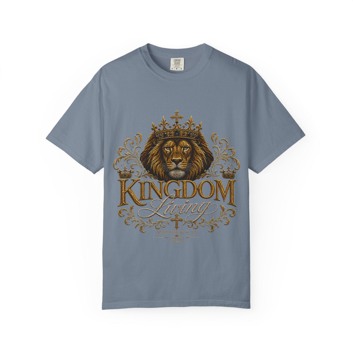 Kingdom Living Lion T-Shirt — Inspirational Christian Cross Floral Tee
