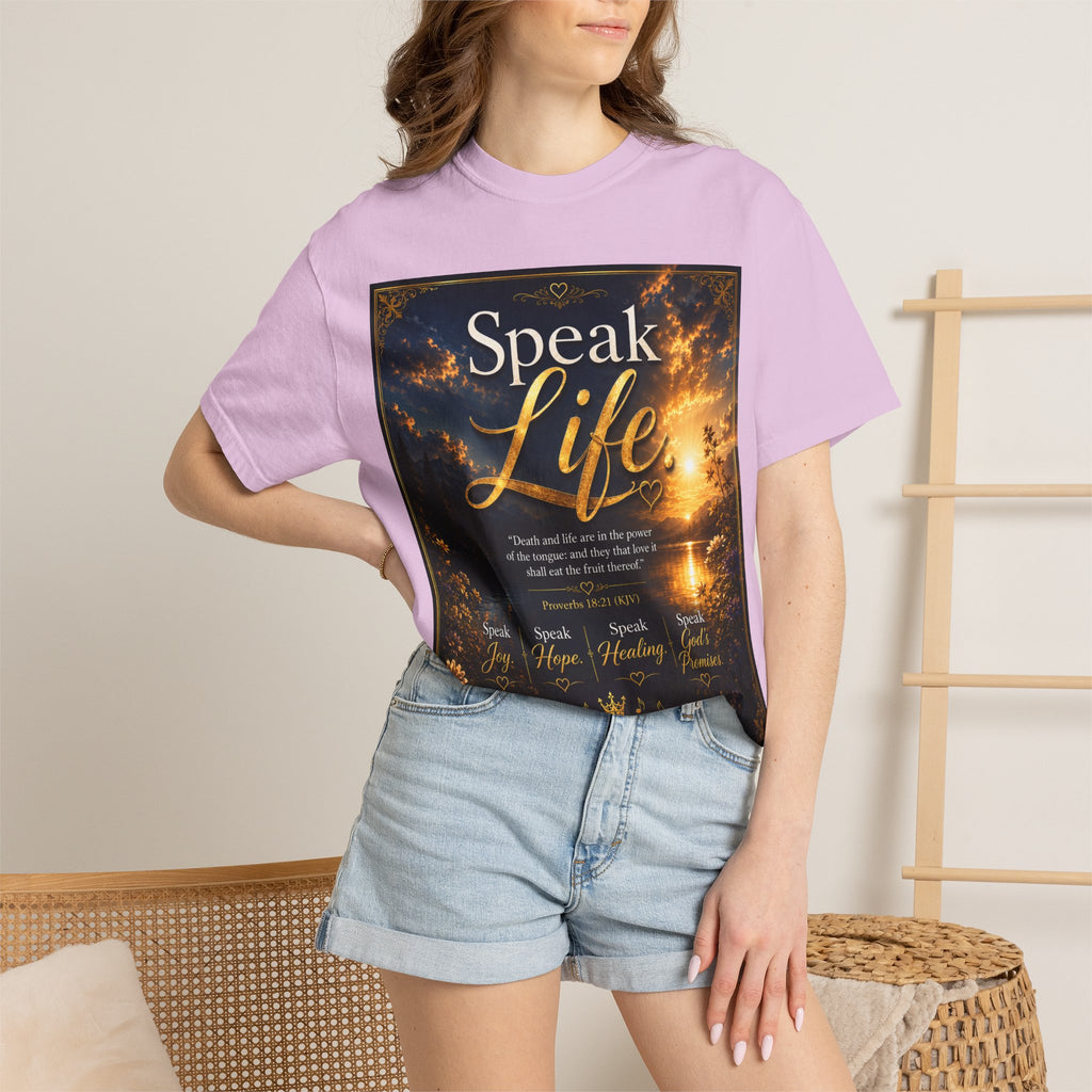 Christian Inspirational T-Shirt — "Speak Life" & "Still on the Throne" Faith Graphic Tee