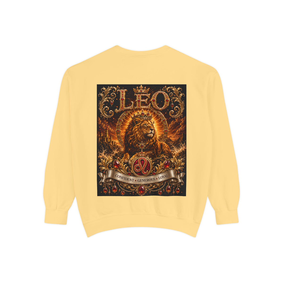 Leo Zodiac Lion Sweatshirt — Regal Astrology Graphic Crewneck