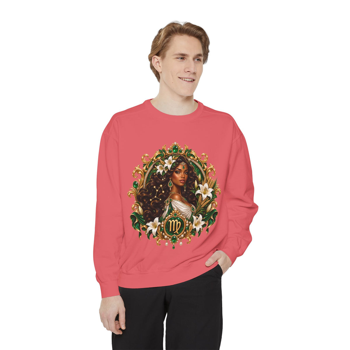 Virgo Zodiac Sweatshirt — Virgo Goddess & Owl Astrology Crewneck
