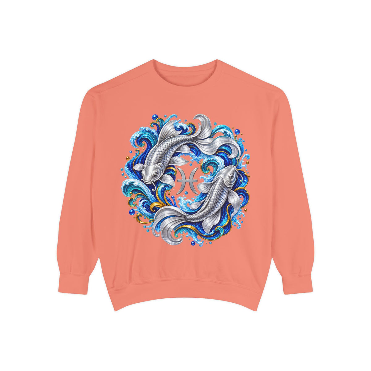 Pisces Zodiac Sweatshirt – Artistic Koi Fish Horoscope Pullover