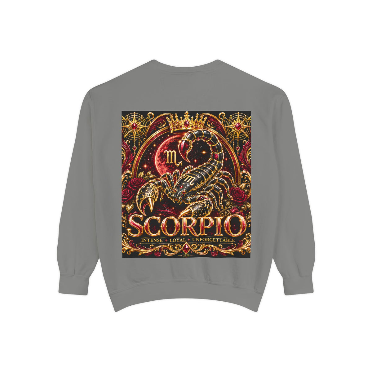 Scorpio Zodiac Sweatshirt — Regal Gold Scorpion Astrological Crewneck