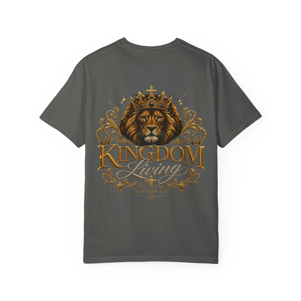 Kingdom Living Lion T-Shirt — Crowned Lion Christian Faith Tee