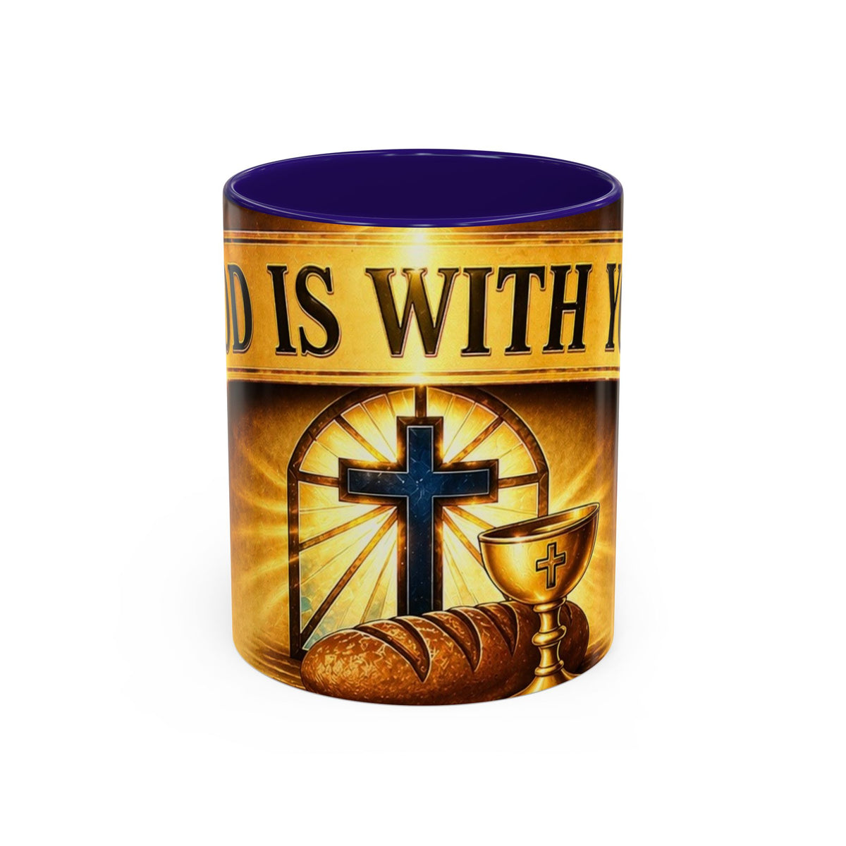 Inspirational Communion Mug — "God Is With You" Christian Coffee Cup