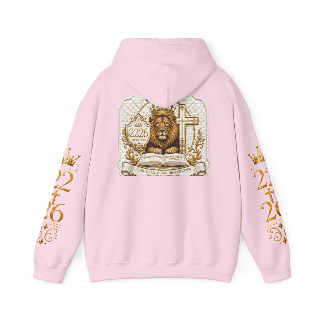 Lion Crest Hoodie – "22:26" Bible Verse Religious Pullover