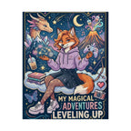 Rolled Poster — "My Magical Adventures: Leveling Up" Cute Fantasy Fox Gaming Art Print
