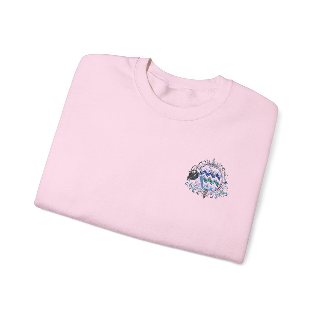 Aquarius Crewneck Sweatshirt — Zodiac Water-Bearer Astrology Pullover
