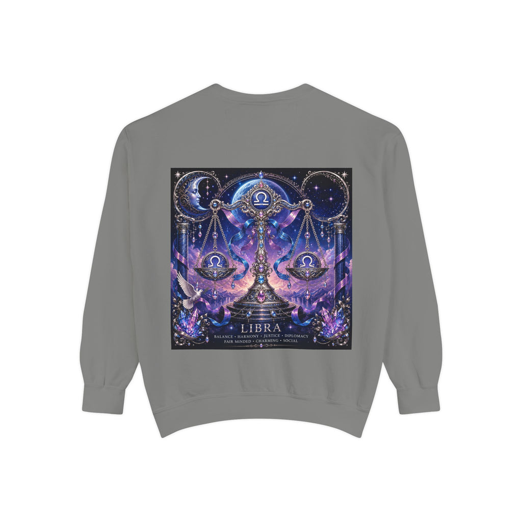 Libra Zodiac Sweatshirt — Scales Astrology Graphic Crewneck