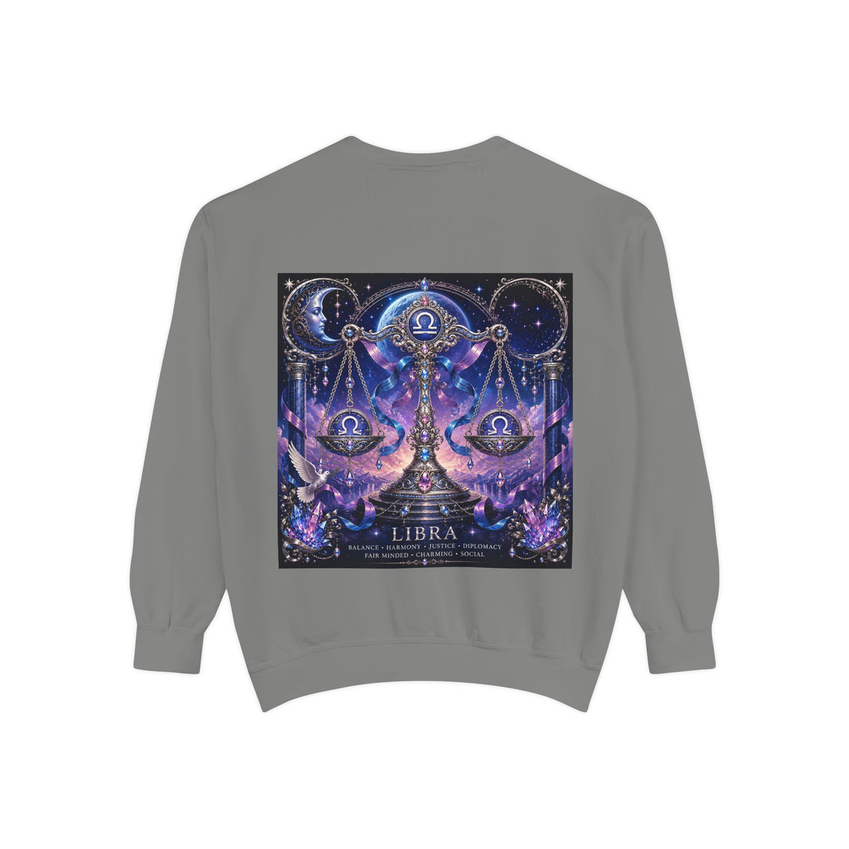 Libra Zodiac Sweatshirt — Scales Astrology Graphic Crewneck