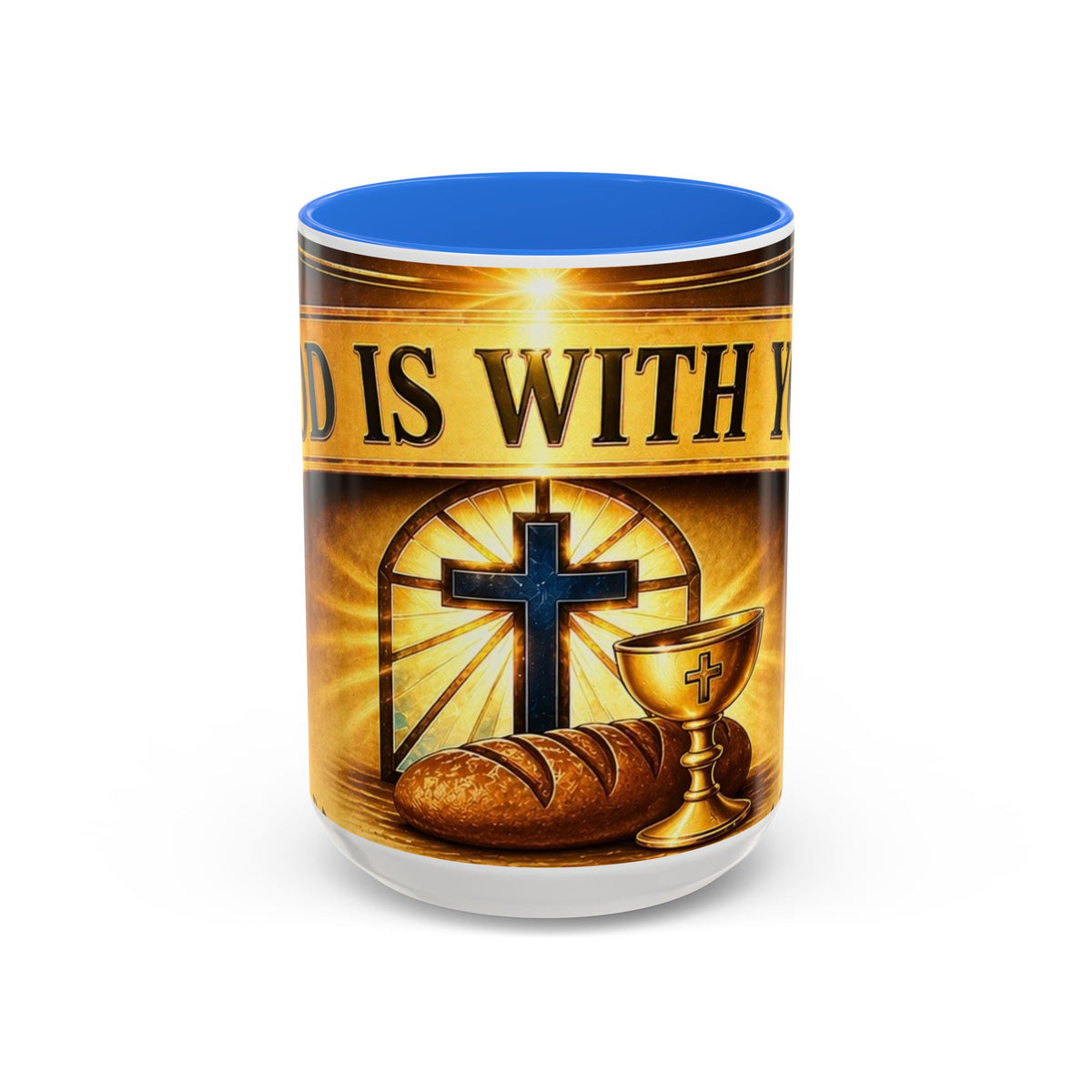 Inspirational Communion Mug — "God Is With You" Christian Coffee Cup