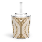 Regal Gold Crown Ice Bucket with Tongs — Vintage Ornate Bar Accessory