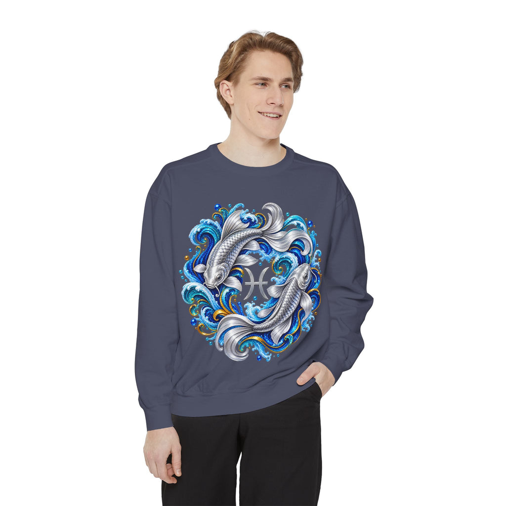 Pisces Zodiac Sweatshirt – Artistic Koi Fish Horoscope Pullover