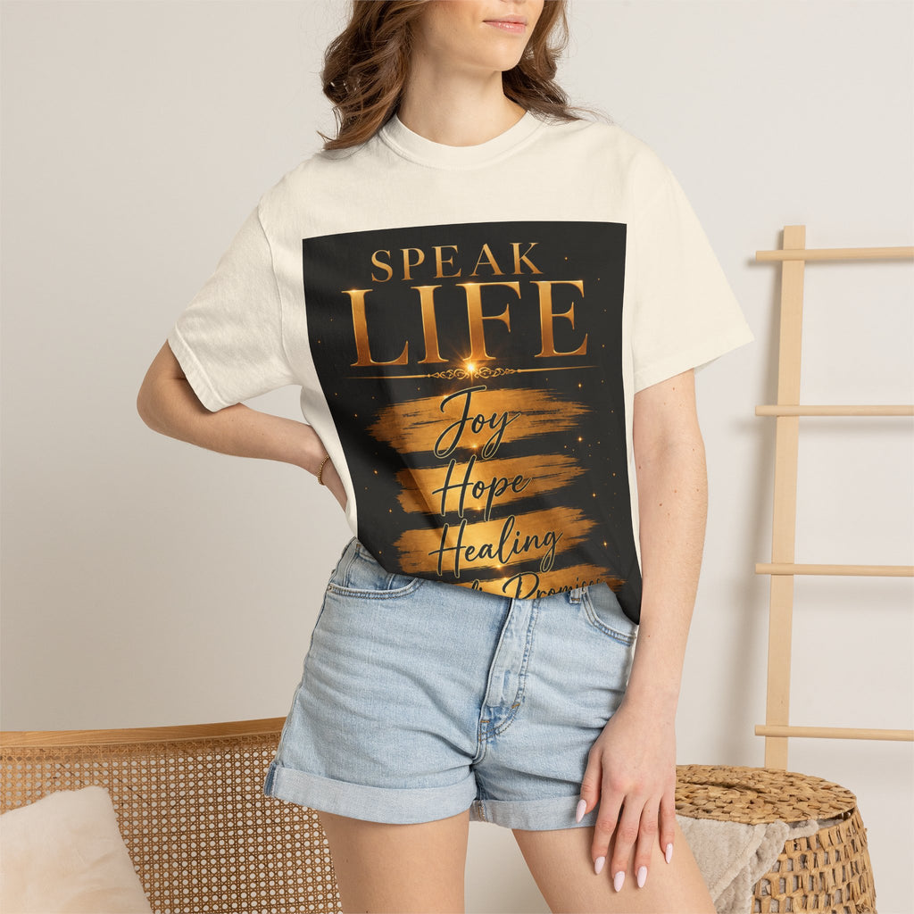 Speak Life Christian T-Shirt — Joy Hope Healing Scripture Tee