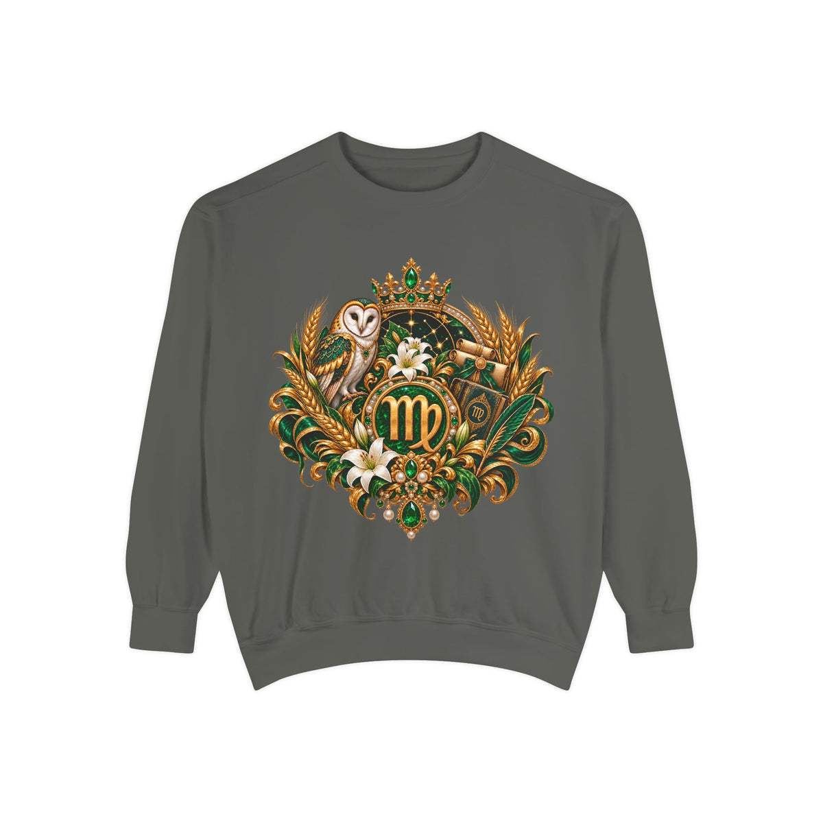 Virgo Sweatshirt — Zodiac Owl Virgo Symbol Crewneck