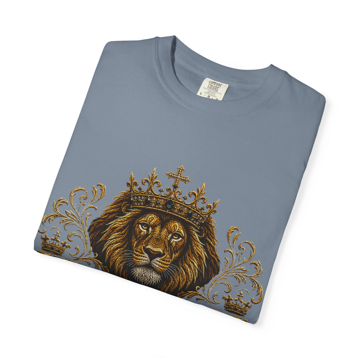 Kingdom Living Lion T-Shirt — Inspirational Christian Cross Floral Tee