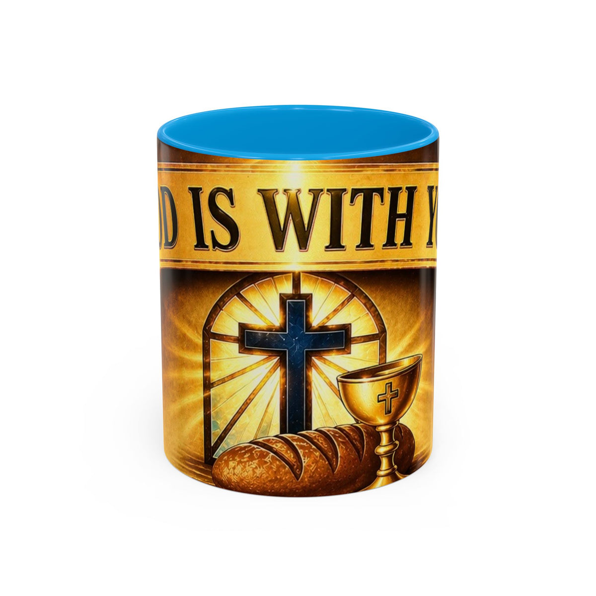 Inspirational Communion Mug — "God Is With You" Christian Coffee Cup