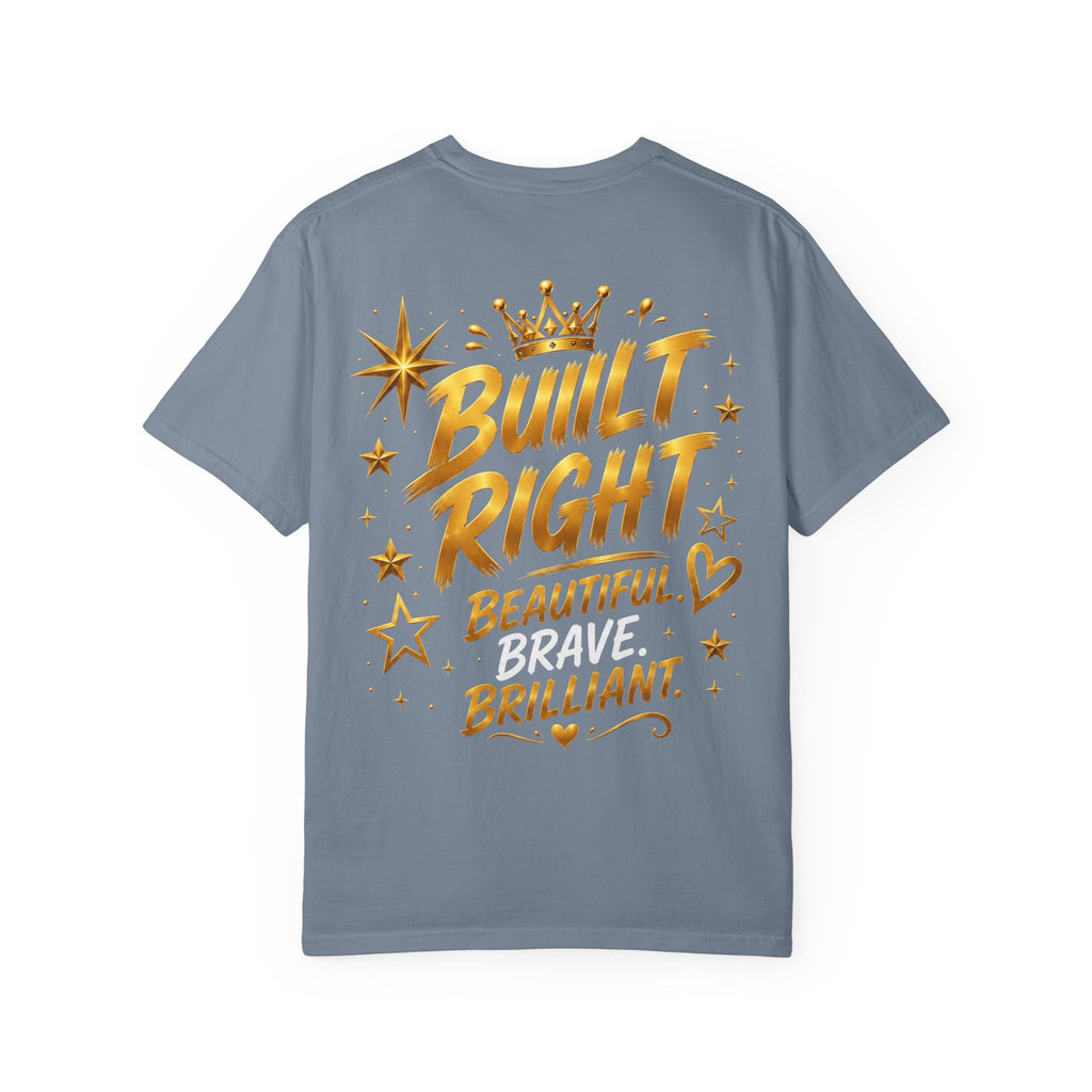 Built Different Christian Lion T-Shirt — "Built Right, Beautiful, Brilliant" Inspirational Faith Tee