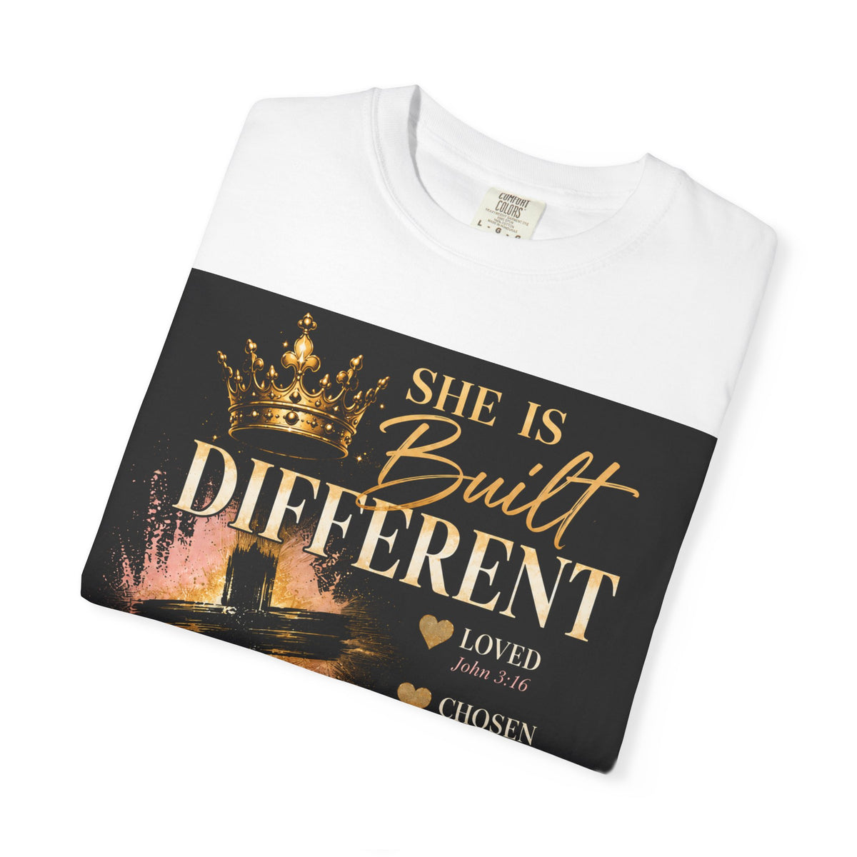 Christian Inspirational T-Shirt — "She Is Built Different / Built Right"
