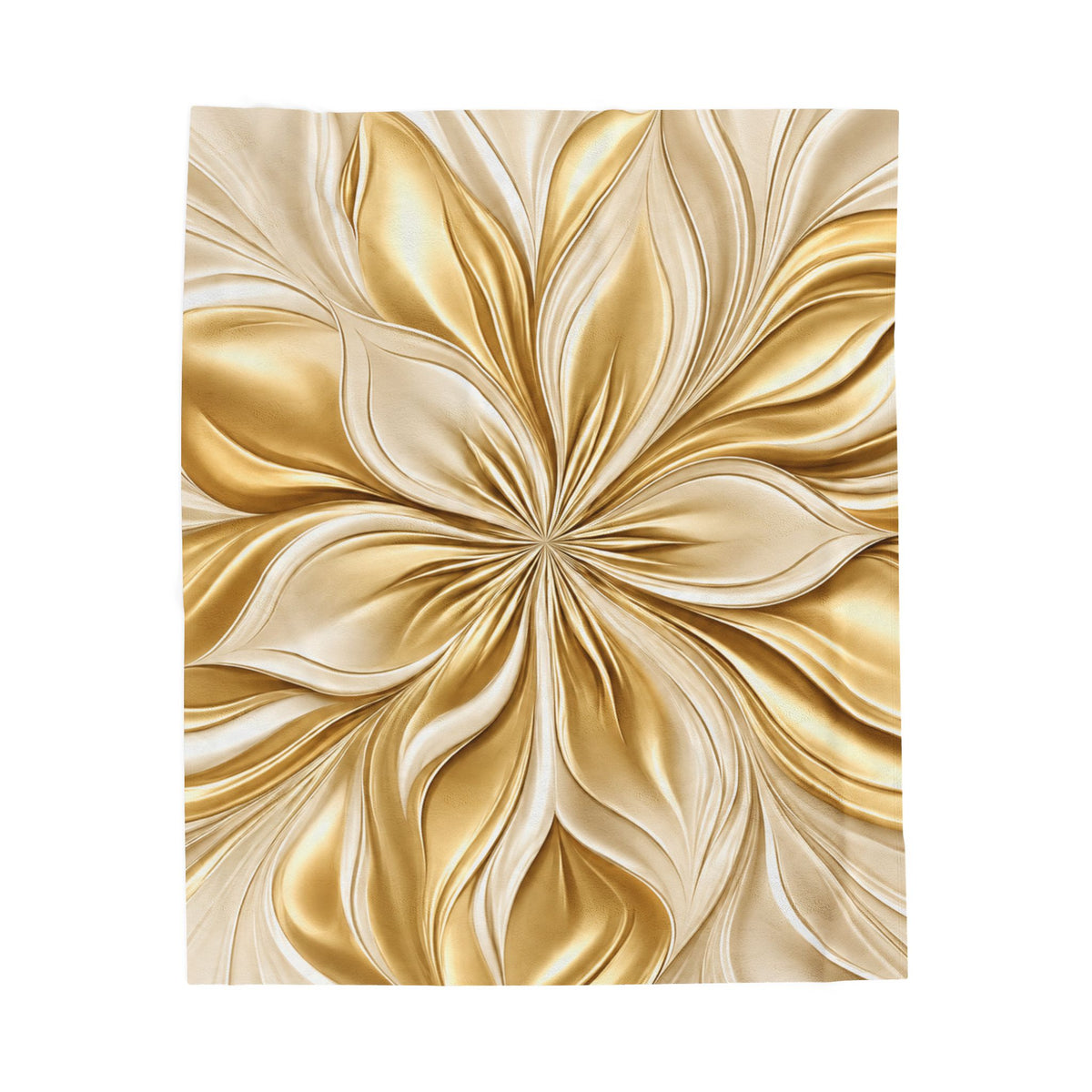 Gold Embossed Floral Velveteen Plush Blanket