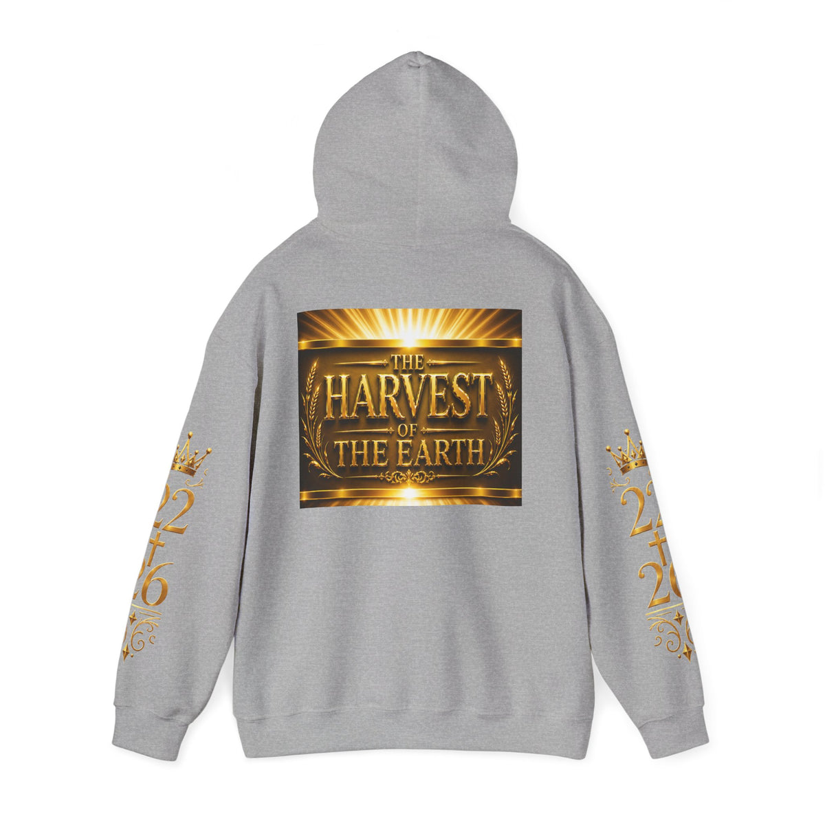 Harvest of the Earth Hoodie — Gold Crest Back Print with 2•26 Sleeve Design