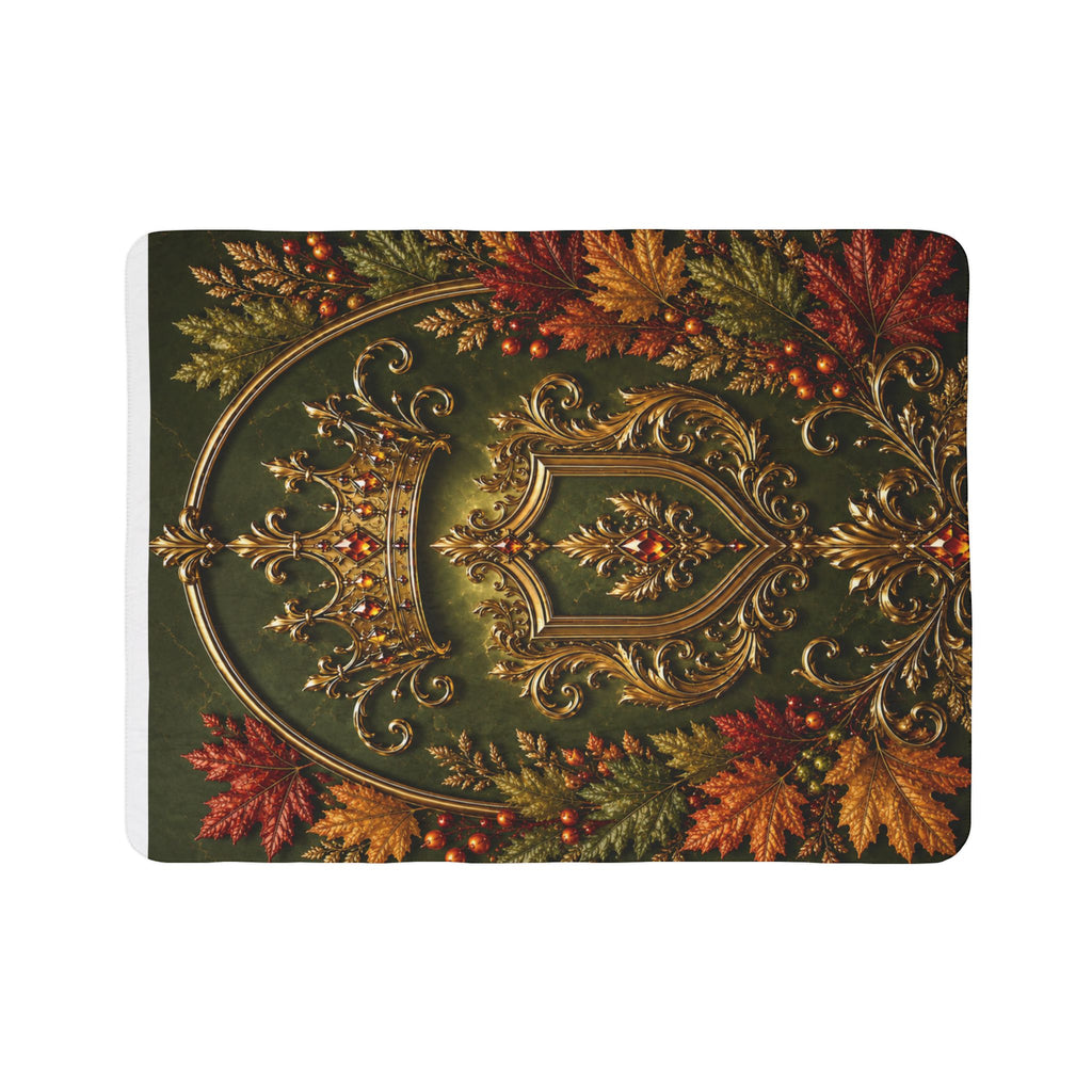 Regal Autumn Crest Sherpa Blanket