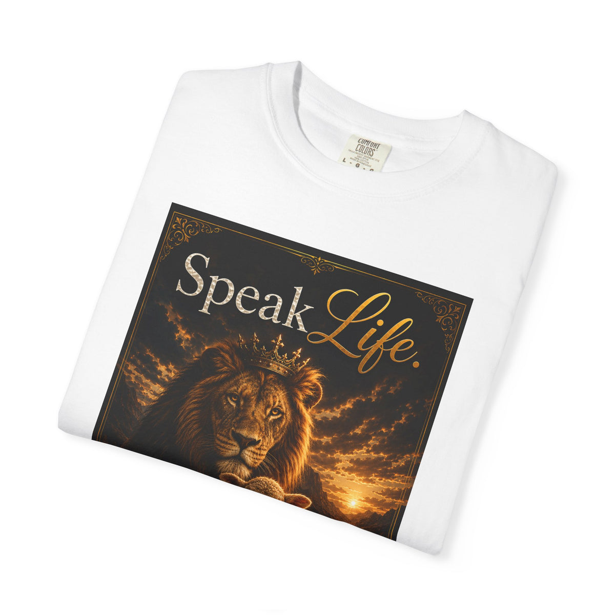 Kingdom Living Lion T-Shirt — "Speak Life" Christian Faith Graphic Tee