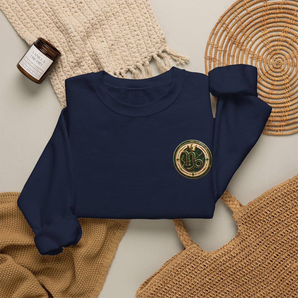 Capricorn Crewneck Sweatshirt — Zodiac Goat Graphic Pullover