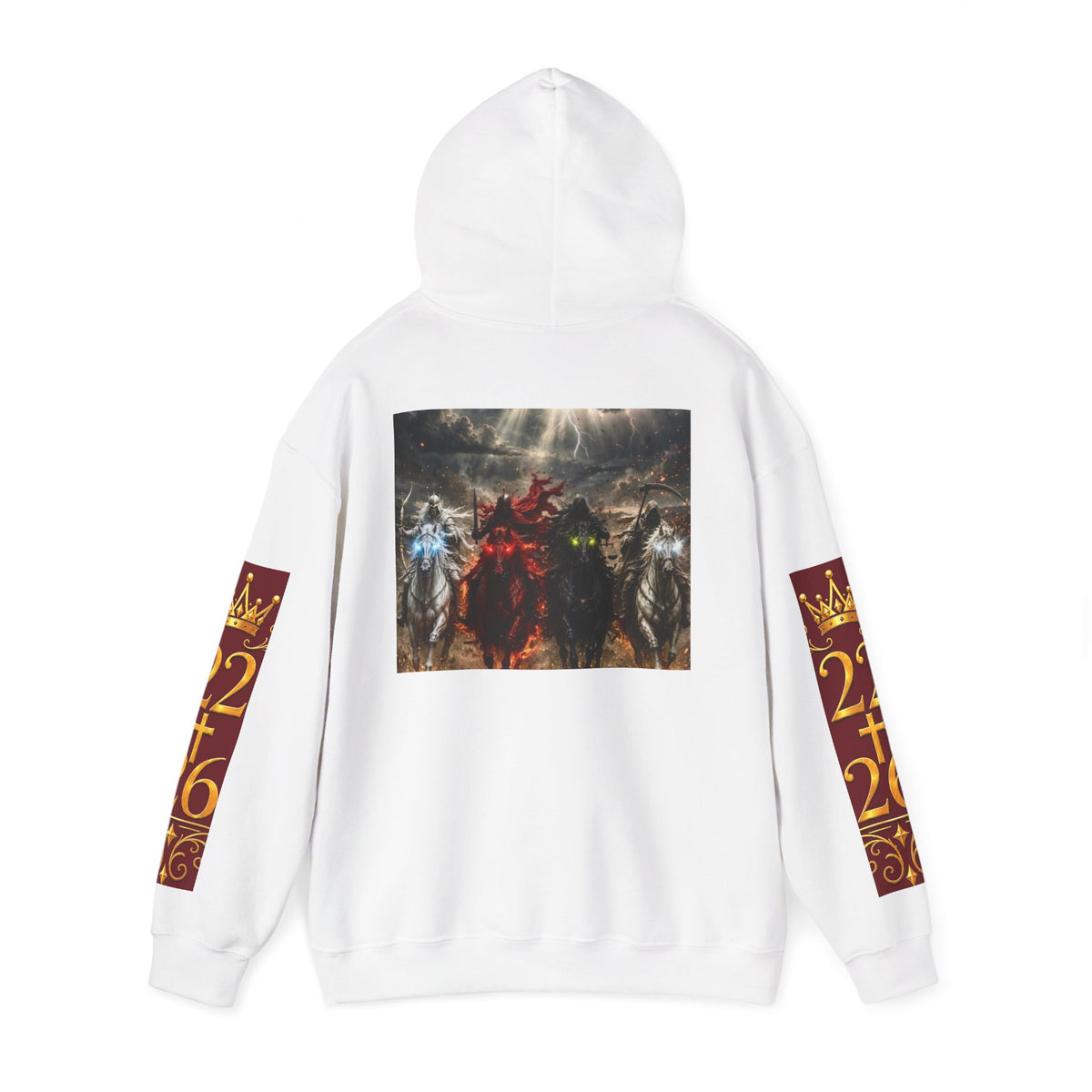 Revelation 6 Four Horsemen Hoodie — Biblical Apocalyptic Graphic Sweatshirt