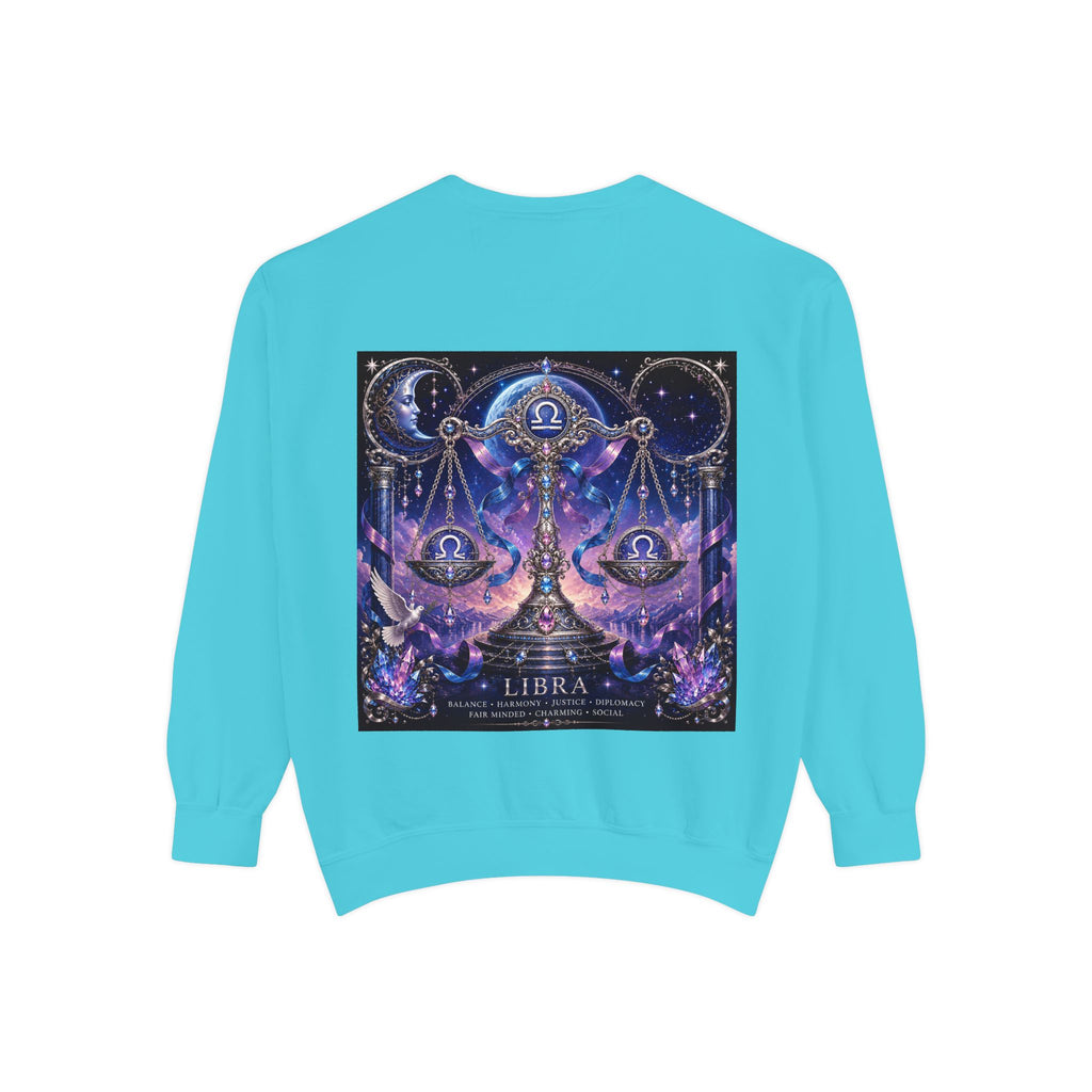 Libra Zodiac Sweatshirt — Scales Astrology Graphic Crewneck