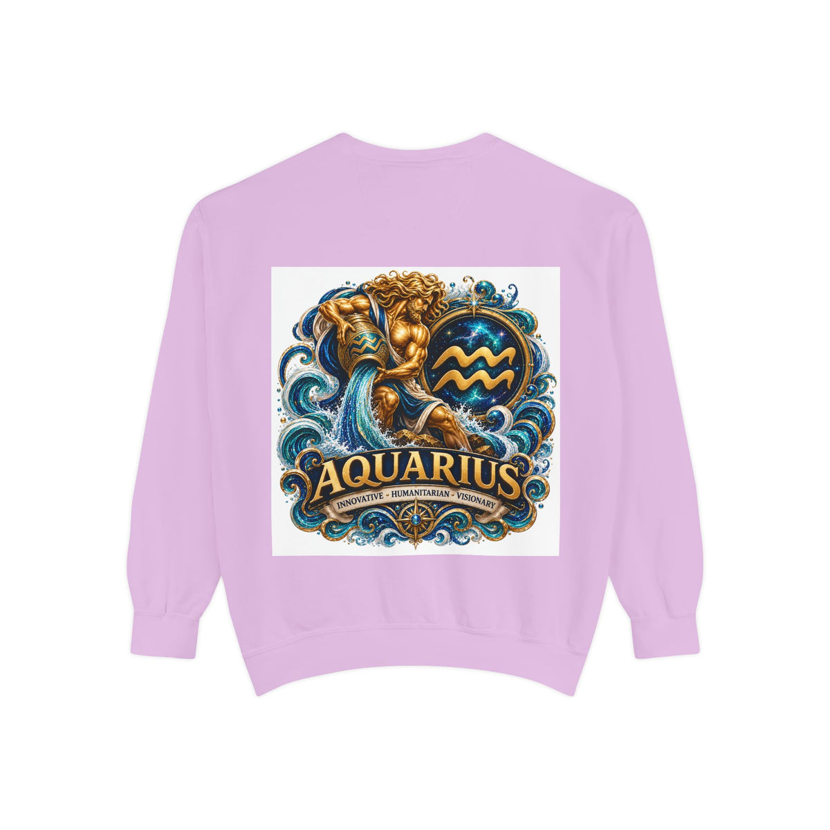 Aquarius Zodiac Sweatshirt — Water Bearer Astrology Graphic Crewneck
