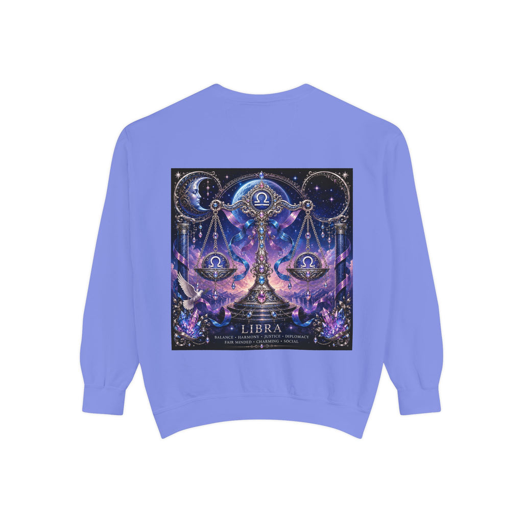 Libra Zodiac Sweatshirt — Scales Astrology Graphic Crewneck