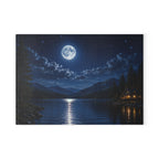 Glass Cutting Board — Moonlit Lake Night Scene