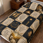 Religious Verse Patchwork Velveteen Plush Blanket