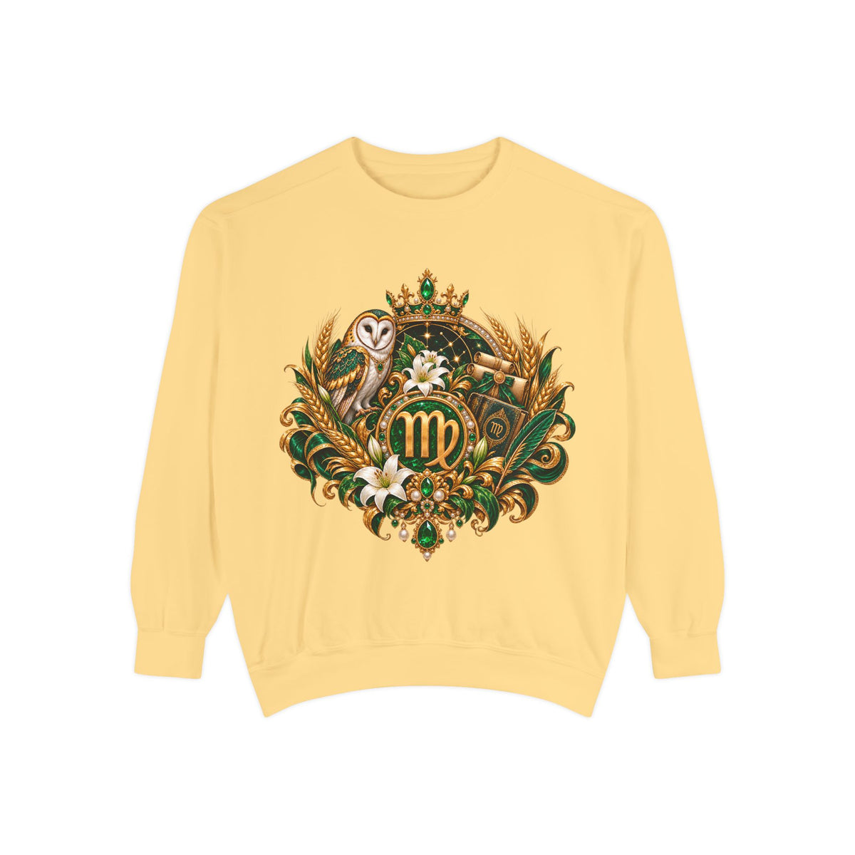 Virgo Sweatshirt — Zodiac Owl Virgo Symbol Crewneck