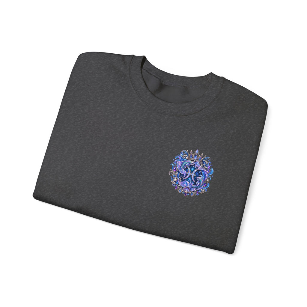 Pisces Shark Zodiac Crewneck Sweatshirt — Mystical Ocean Astrology Pullover