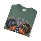 Gemini Zodiac Twin Queens T-Shirt — Elegant Blue & Gold Astrology Tee