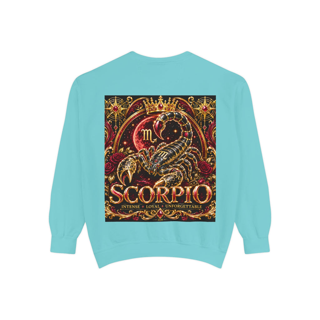 Scorpio Zodiac Sweatshirt — Regal Gold Scorpion Astrological Crewneck