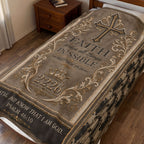 Faith Makes All Things Possible Velveteen Plush Blanket — Religious Inspirational Throw with Cross & Scripture (Matthew 19:26, Psalm 46:10)