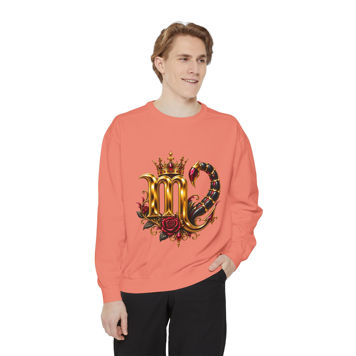Scorpio Zodiac Sweatshirt — Regal Gold Scorpion Astrological Crewneck