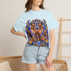 Gemini Zodiac T-Shirt — Bold Blue & Gold Twin Portrait Tee