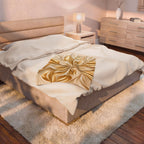 Gold Embossed Floral Velveteen Plush Blanket