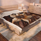 Velveteen Plush Blanket - Chocolate Floral 3D Velvet Throw